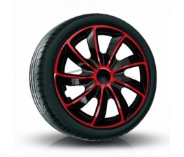 Dísztárcsa kompatibilné na auto Peugeot 15" QUAD červeno-fekete 4ks
