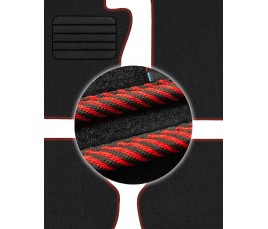 Textil Autoszőnyegek PEUGEOT 3008 II 2016 -  červené prešívanie