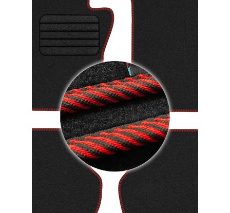 Textil Autoszőnyegek HYUNDAI  i20 II 2014 -  červené prešívanie